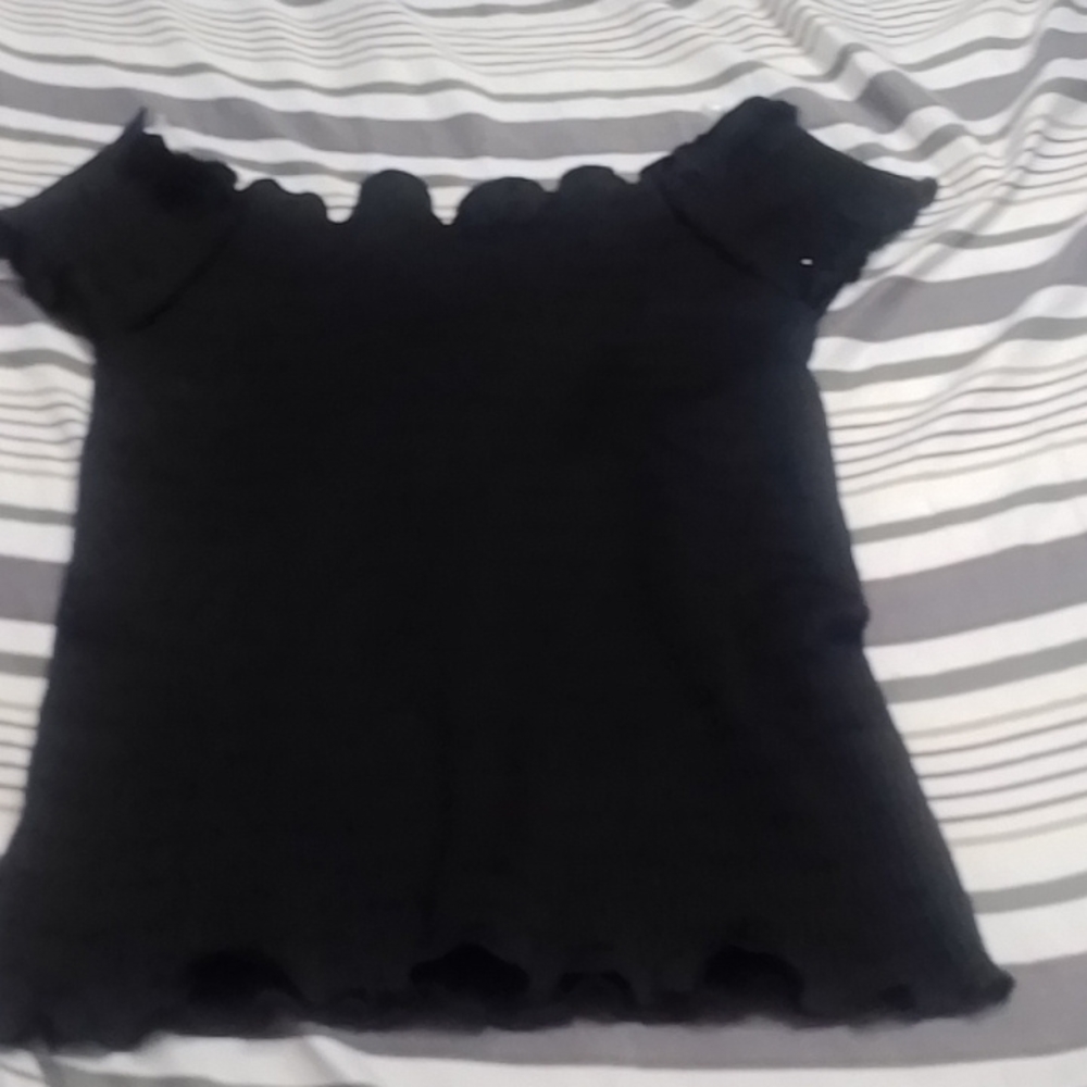 Black spandex , medium blouse